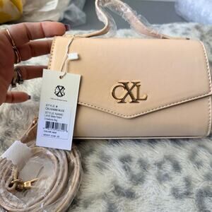 CXL Christian Lacroix Nude Crossbody Wallet Bag NWT Gold Logo